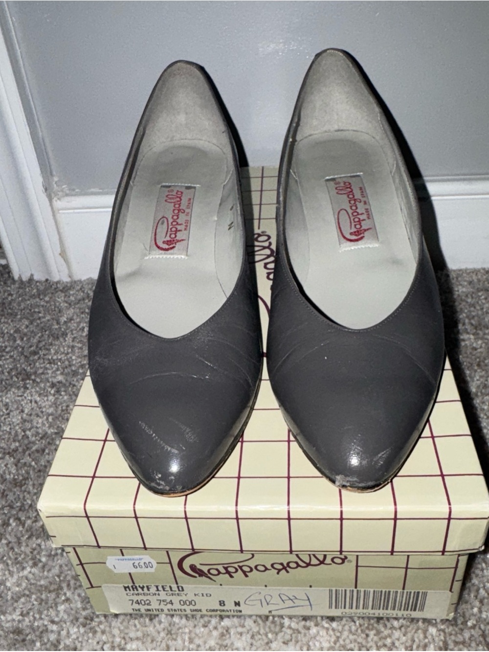Pappagallo leather Gray kitten heel pump Women’s Size 7.5M 1980’s Vintage